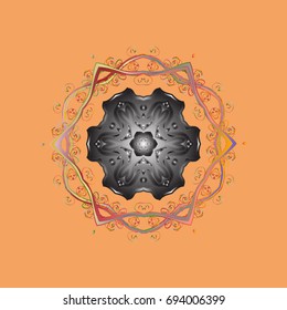 Snowflake winter isolated on colorful background. Symbol of celebration. New Year sign. Vector illustration. Icon silhouette. For Christmas design.