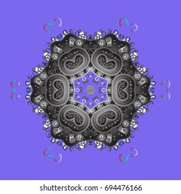 Snowflake winter isolated on colorful background. Icon silhouette. For Christmas design. Symbol of celebration. New Year sign. Vector illustration.