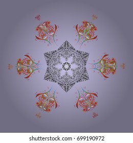 Snowflake winter isolated on colorful background. Symbol of celebration. Icon silhouette. New Year sign. Vector illustration. For Christmas design.