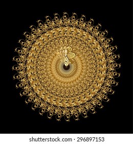 Snowflake winter isolated on golden colors. New Year sign. For Christmas design. Symbol of celebration. Vector illustration. Golden icon silhouette.