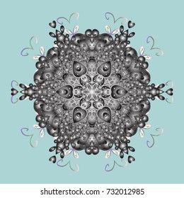 Snowflake winter isolated on neutral, gray and brown colors. Neutral, gray and brown icon silhouette. Symbol of celebration. Vector illustration. New Year sign. For Christmas design.