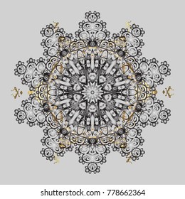 Snowflake winter. Isolated watercolor snowflakes on colorful background. Symbol of winter. Vector illustration.