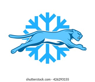 snowflake winter leopard cheetah tiger jaguar beast animal image vector 