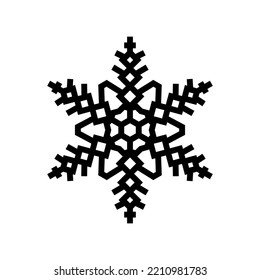 snowflake winter line icon vector. snowflake winter sign. isolated contour symbol black illustration