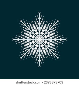 snowflake winter on black isolated, icon silhouette on white background used in Christmas and New Year concept