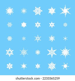 conjunto de invierno de copo de nieve aislado negro nueve silueta de icono sobre fondo blanco