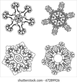 Snowflake winter set flat icon, vector, isolated on white
