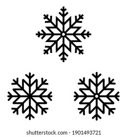 snowflake winter set of isolated icon silhouette on white background vector illustration. perfect for all project