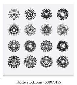 Snowflake winter set on white background 3