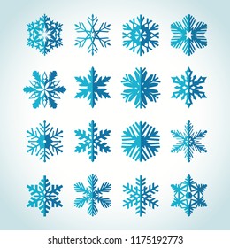 Snowflake winter set. Vector