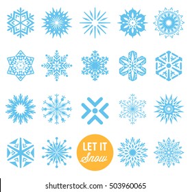 Snowflake Winter Set. Vector