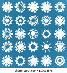 Snowflake winter set vector illustration.