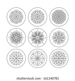 Snowflake winter set vector illustration