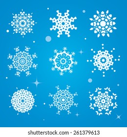 Snowflake winter set vector illustration