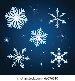 Snowflake winter set vector illustration