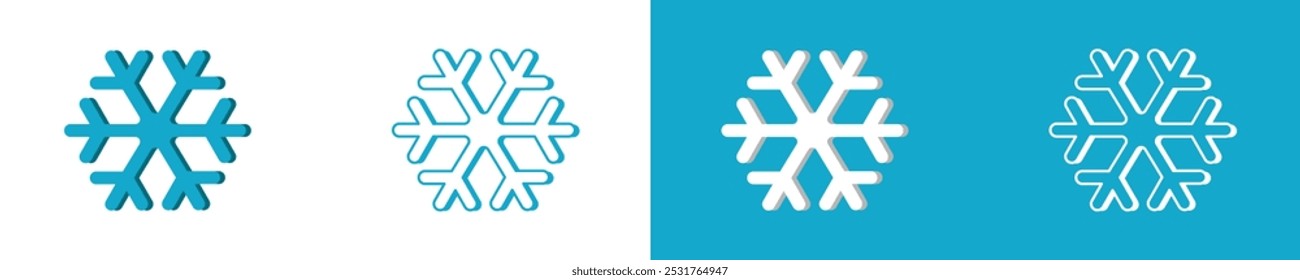 Invierno de copo de nieve. Sencilla ilustración de nieve. Elemento de diseño de invierno. Icono azul del copo de nieve aislado en diseño del Vector