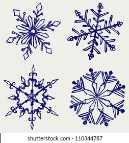 Snowflake Winter. Sketch