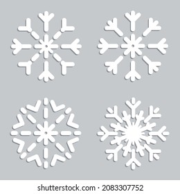 Snowflake. Winter Snowflakes different shapes. Snowflakes vector icons. Snowflake template. Vector illustration