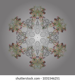Snowflake winter. Symbol of winter. Vector illustration. Isolated watercolor snowflakes on colorful background.