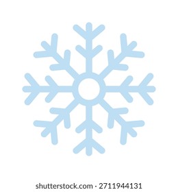 Ilustración vectorial del símbolo del invierno del copo de nieve, icono plano del estilo