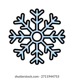 Ilustración vectorial del símbolo del invierno del copo de nieve, icono lleno del estilo