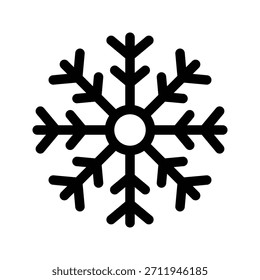 Ilustración vectorial del símbolo del invierno del copo de nieve, icono sólido del estilo