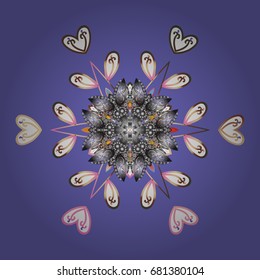 Snowflake winter. Symbol of winter. Vector illustration. Isolated watercolor snowflakes on colorful background.