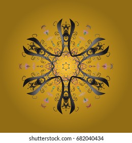 Snowflake winter. Symbol of winter. Vector illustration. Isolated watercolor snowflakes on colorful background.