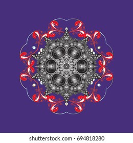 Snowflake winter. Symbol of winter. Vector illustration. Isolated watercolor snowflakes on colorful background.