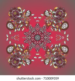 Snowflake winter. Symbol of winter. Vector illustration. Isolated watercolor snowflakes on colorful background.