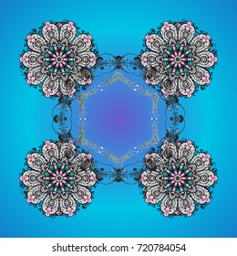 Snowflake winter. Symbol of winter. Vector illustration. Isolated watercolor snowflakes on colorful background.