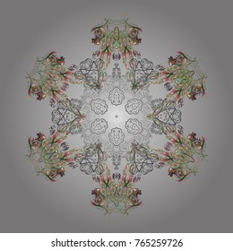 Snowflake winter. Symbol of winter. Vector illustration. Isolated watercolor snowflakes on colorful background.