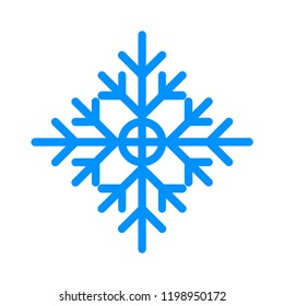 Snowflake winter vector. Blue crystal element.