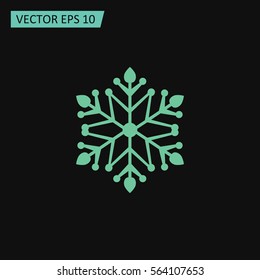 Snowflake Winter Vector Icon.