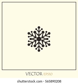 Snowflake Winter Vector Icon.