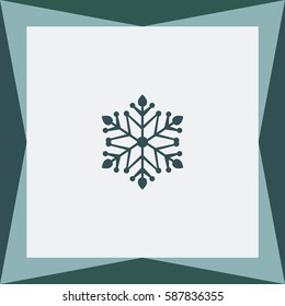 Snowflake Winter Vector Icon.