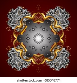 Snowflake winter. Vector illustration. Isolated watercolor snowflakes on colorful background. Symbol of winter.