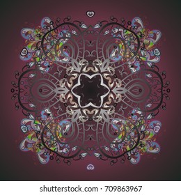 Snowflake winter. Vector illustration. Isolated watercolor snowflakes on colorful background. Symbol of winter.
