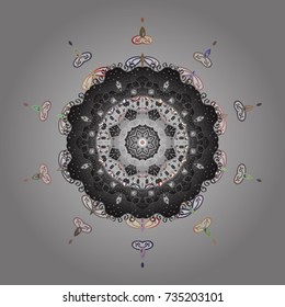 Snowflake winter. Vector illustration. Isolated watercolor snowflakes on colorful background. Symbol of winter.