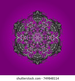 Snowflake winter. Vector illustration. Isolated watercolor snowflakes on colorful background. Symbol of winter.