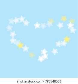 Snowflake winter which consists of isolated elements. Stylish, consist of beautiful  elements in snowflake winter. Can be used as print, wallpaper, cards, poster, logo, background