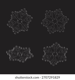 Design em estilo Snowflake. Feliz Natal e Ano Novo. Ilustração de vetor futurista