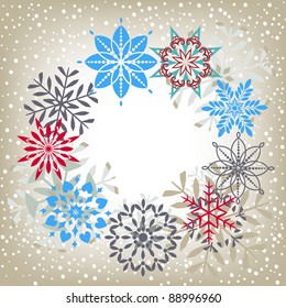 Snowflake Wreath Stock Vector (Royalty Free) 88996960 | Shutterstock