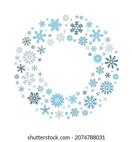 Snowflake wreath. Winter holiday decoration