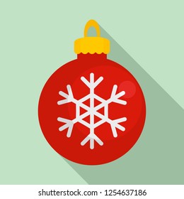 Snowflake xmas toy icon. Flat illustration of snowflake xmas toy vector icon for web design