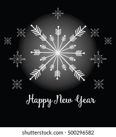 snowflake.Happy New Year.New Year card