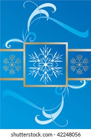 snowflakes abstract vector blue backdrop
