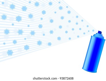 Snowflakes and aerosol. The illustration on a white background.
