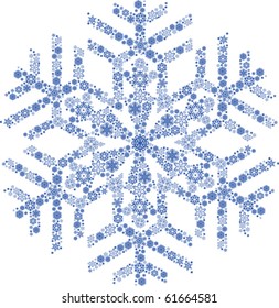 Snowflakes. All elements and textures are individual objects. Vector illustration scale to any size.