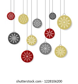snowflakes arrange as shape illustration, flat design for use as wallpaper or background.editable outline of snowflakes